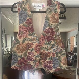 On The Verge Floral Tapestry Vest - Multicolor